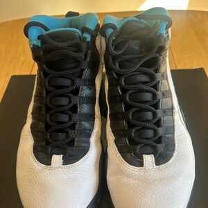 Air Jordan  Retro 10 Men's Black, White and Blue Sneakers. Size 10
